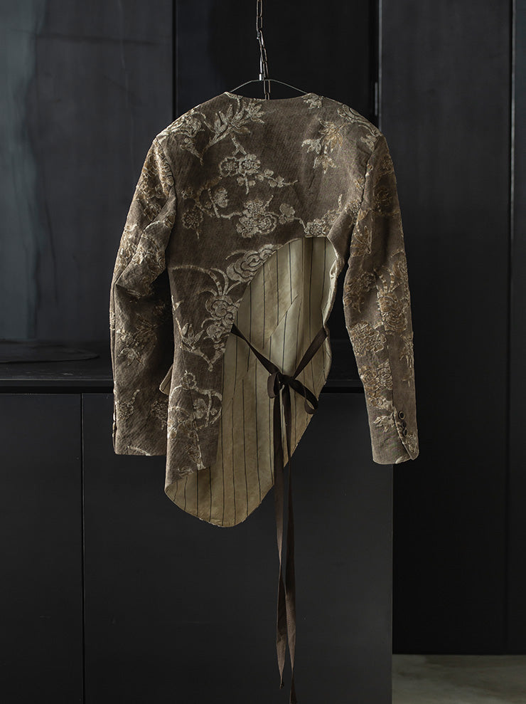 UMA WANG <br>Womens ショートプルオーバージャケット / BROWN & TAN