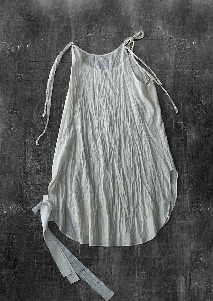 ATELIER SUPPAN<br> WOMENS Low cut tie long tops / WHITE