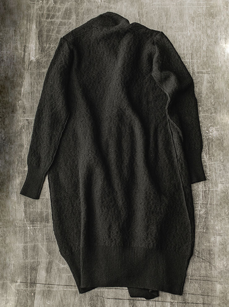 DANIEL ANDRESEN<br> GREEN long knit cardigan / BLACK