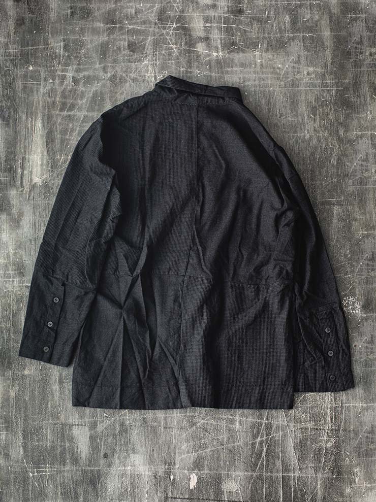 ATELIER SUPPAN<br> MENS mixed material wool pocket shirt