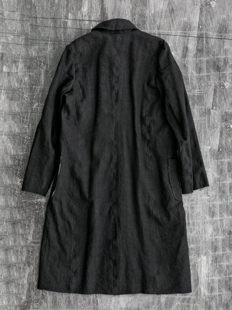 By Walid<br />ウィメンズロリコート BLACK / scar stitch 19th century linen