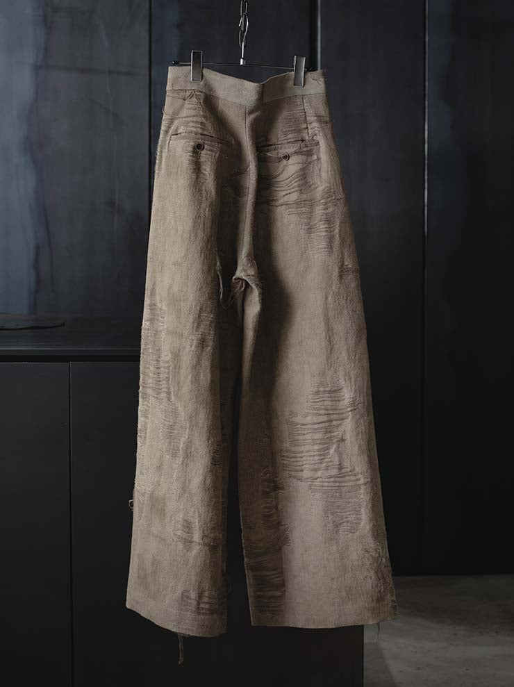 UMA WANG<br> WOMENS jacquard wide pants / TAN