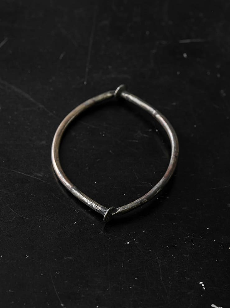 GUIDI<br> Silver bronze spiral bracelet G-SPB2BR