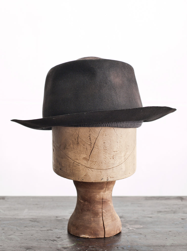 HORISAKI<br> BHJZZ005EB Beaver Fur Felt Easy Barn Hat BLACK