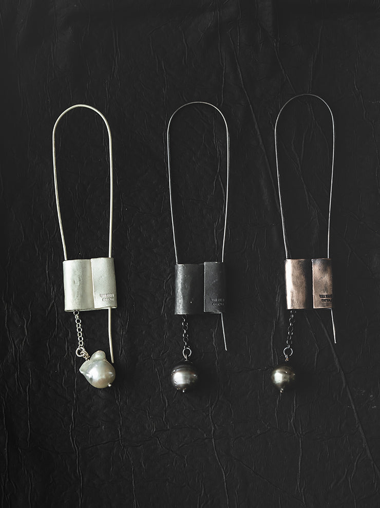 UMA WANG × DETAJ<br> KEYHOLE PINK SILVER EARRING / OXY-DYE PINK SILVER