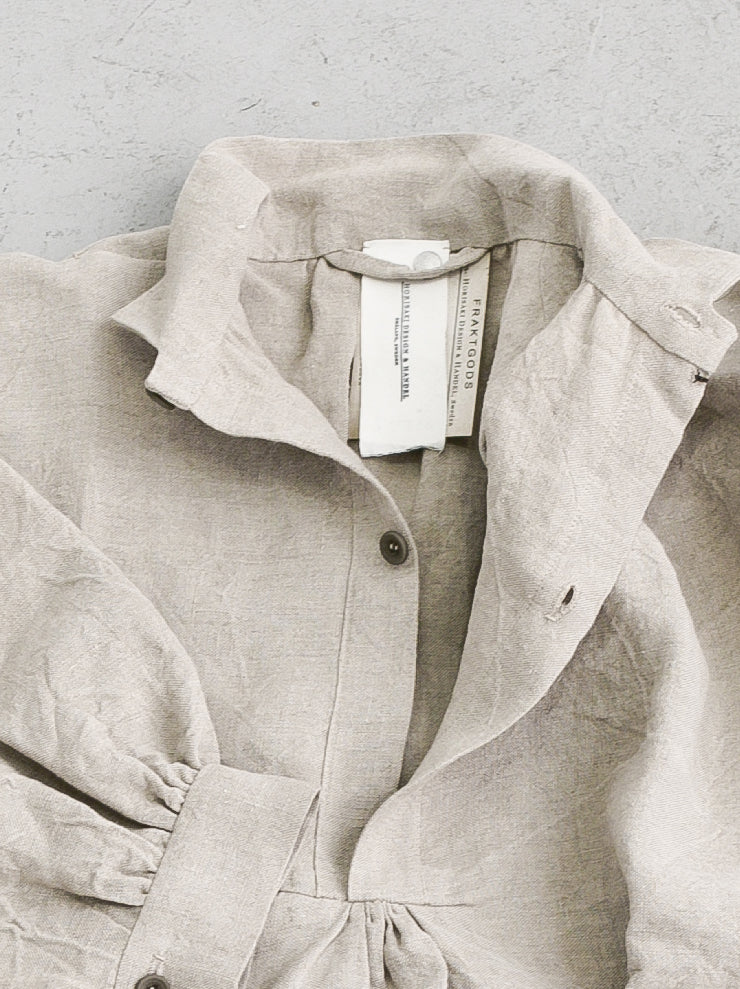HORISAKI<br> Unisex low linen tunic NATURAL LINEN