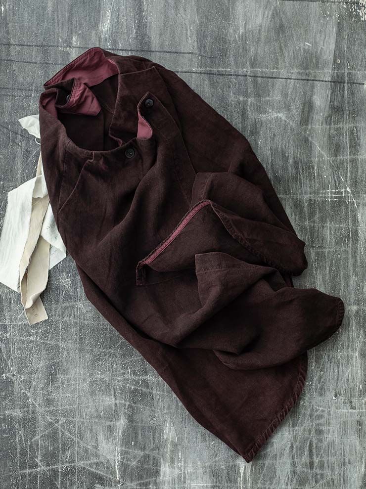 ATELIER SUPPAN<br>WOMENS リネンスカート / DARK BURGUNDY RED