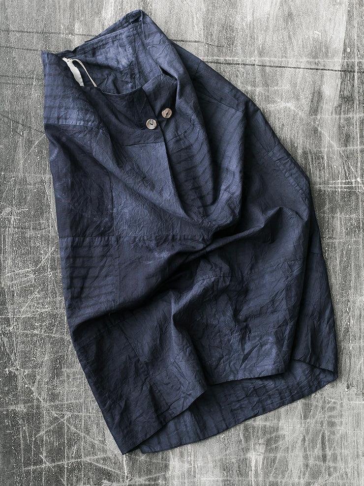 ATELIER SUPPAN <br>WOMENS mixed material button skirt