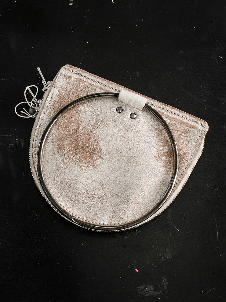 GUIDI<br> RING HANDBAG S06RU COATED WHITE