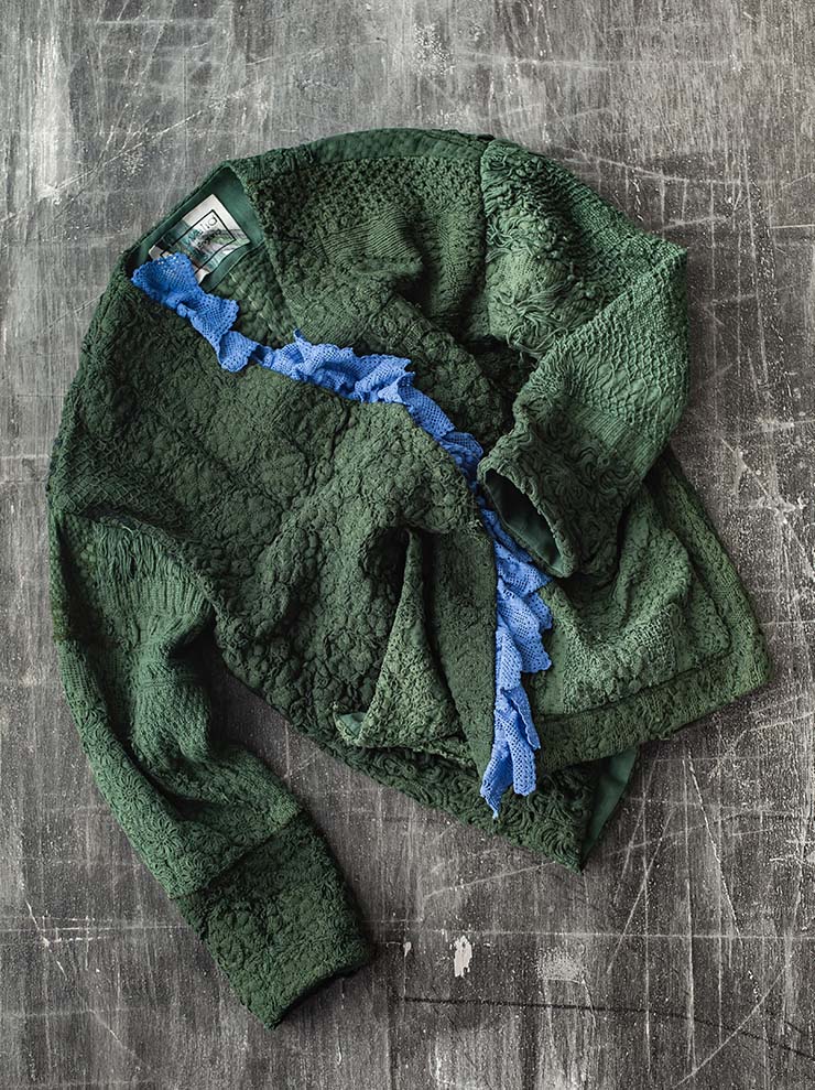 By Walid<br> Women's Cardy Jacket / GREEN & BLUE