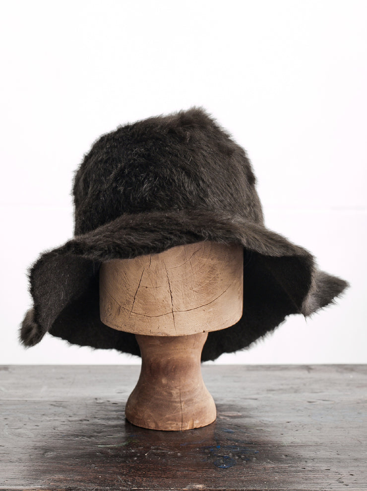 HORISAKI<br> RHOS008PLPP Vintage Rabbit Fur Felt Reversible Hat BROWN