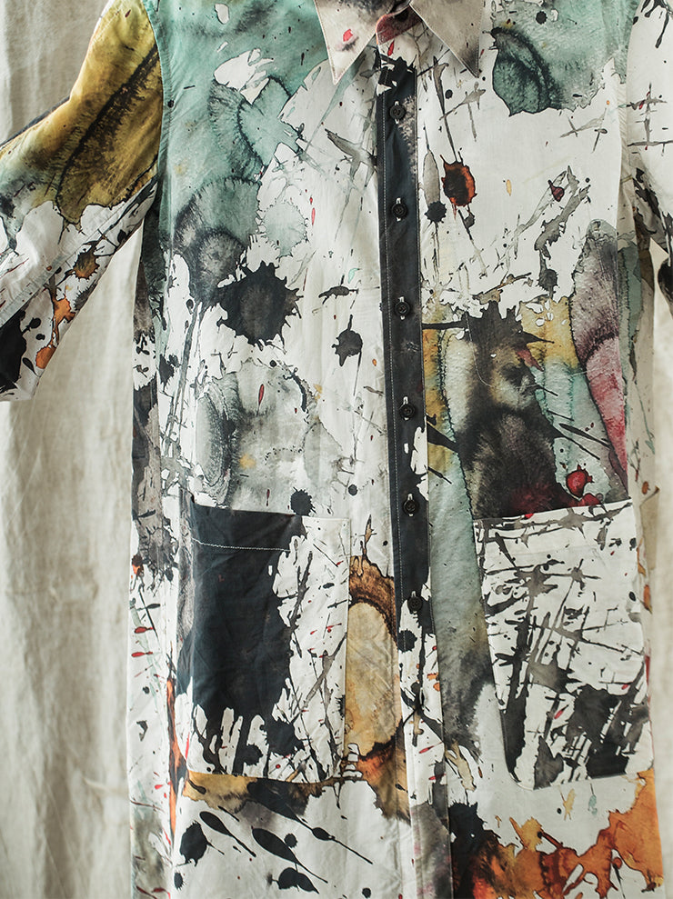 DISTORTION3<br> UNISEX Oversized Long Shirt (MASATO TSUTSUMI) COLOR PAINT