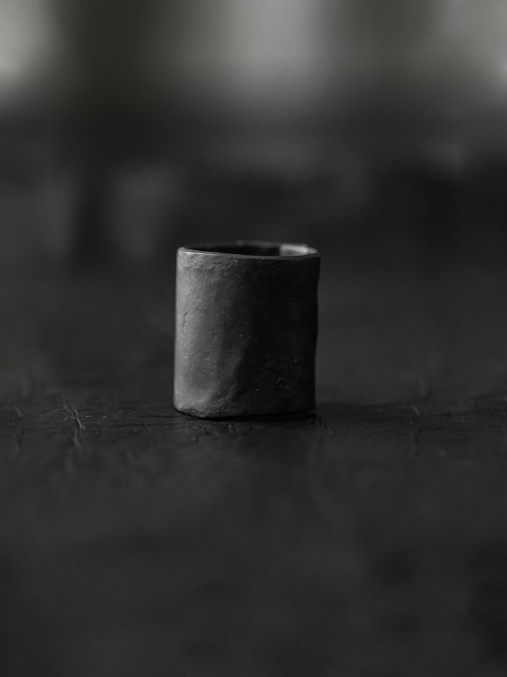 UMA WANG × DETAJ<br> KEYHOLE SILVER RING / BLACK