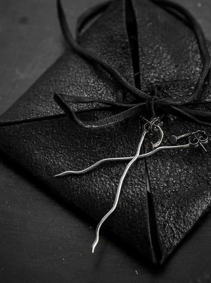 GUIDI<br> Silver nail earrings G-OR16 NTR