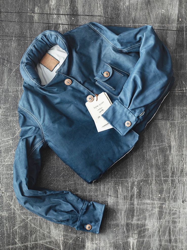 THE BACKWARD VENDOR<br> UNISEX Flying Short Jacket / INDIGO