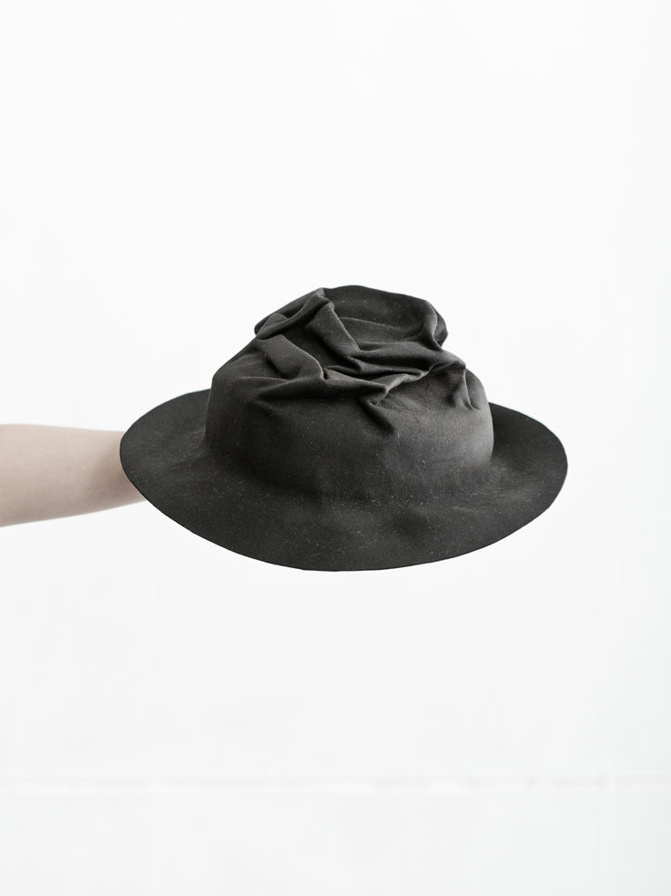 HORISAKI<br> Easy Burned Beaver Fur Felt Unisex Hat GRAY