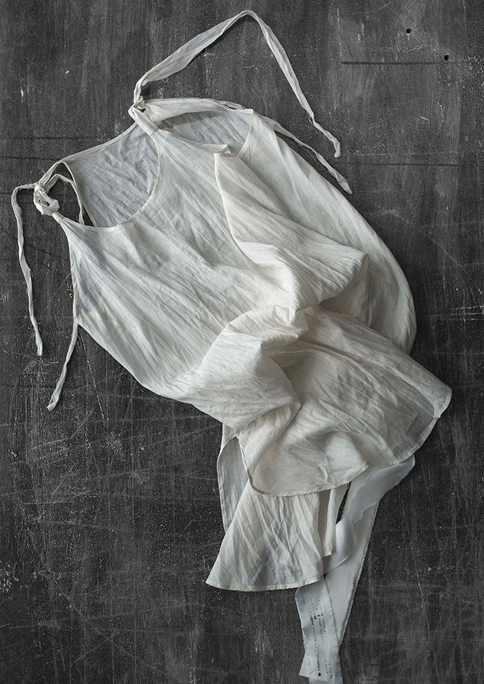 ATELIER SUPPAN<br> WOMENS Low cut tie long tops / WHITE