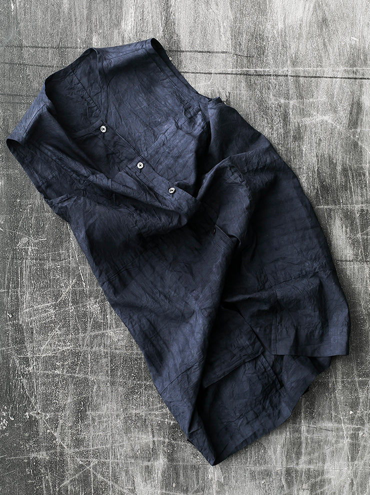 ATELIER SUPPAN<br> WOMENS mixed material sleeveless shirt