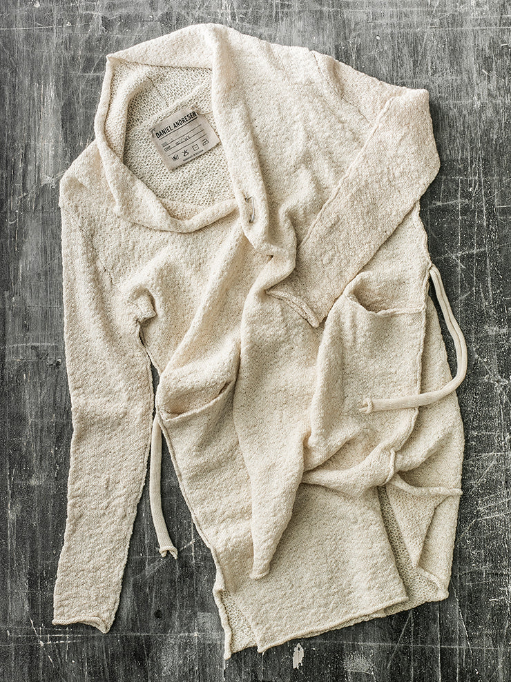 DANIEL ANDRESEN<br> belt cardigan BONE
