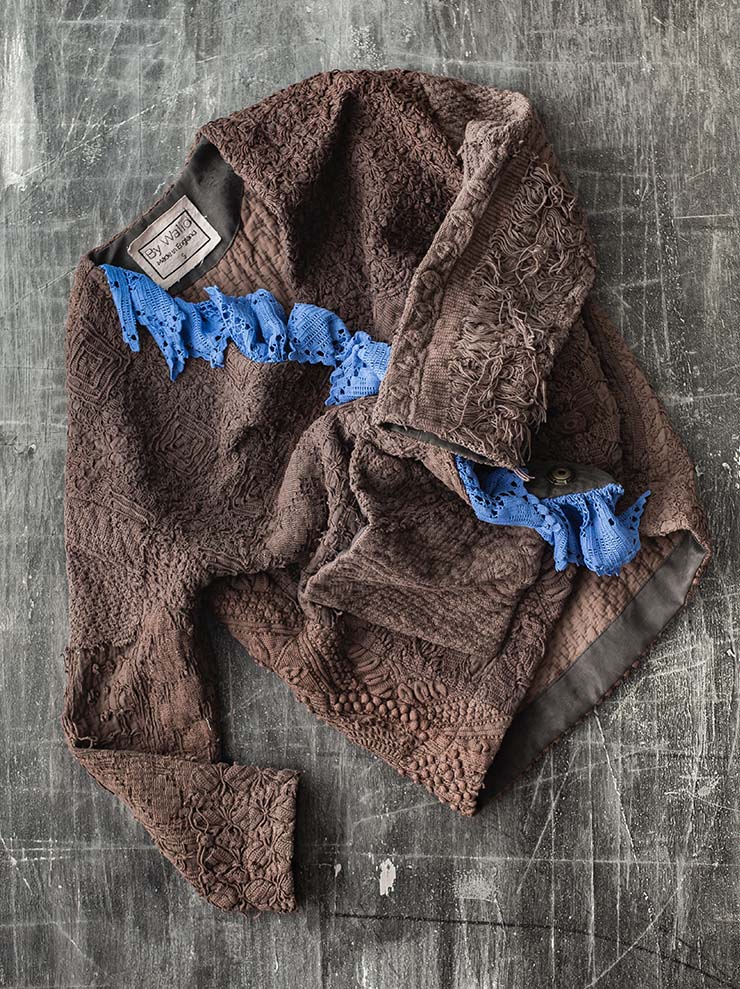 By Walid<br> Women's Cardy Jacket / BROWN & BLUE