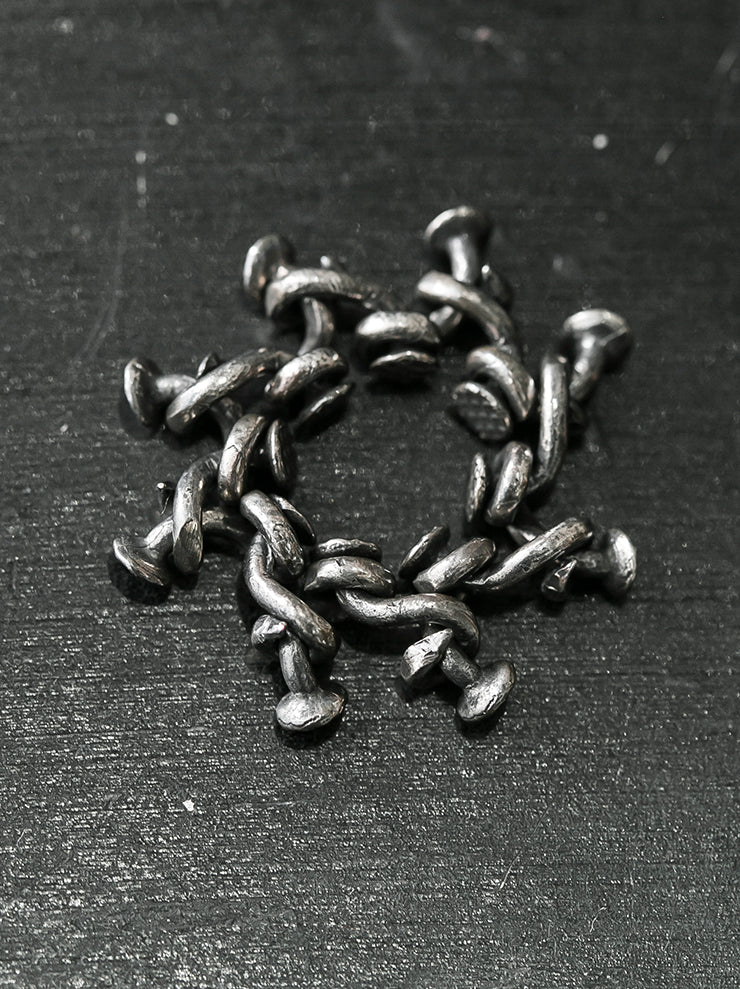 GUIDI<br> Twisted Nail Silver Ring G-AN12 NTR