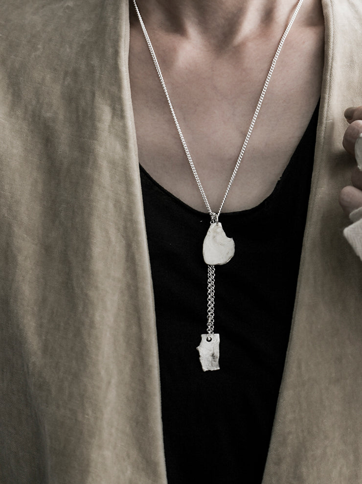 UMA WANG × DETAJ<br> TOUHEN SILVER NECKLACE / WHITE