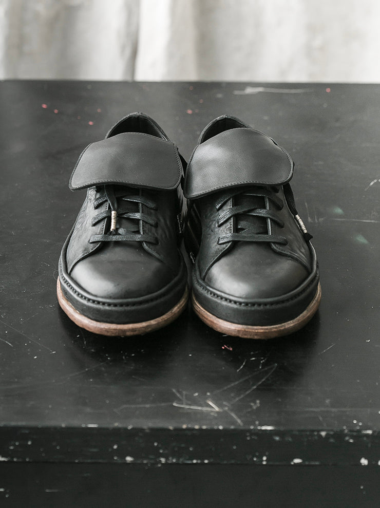 SEYE <br>MENS Low overtan leather shoes / BLACK×NATURAL
