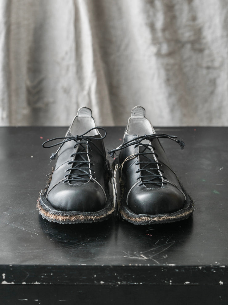 MATTHIAS WINKLER<br> MENS Dead Stock Cow Leather Shoes FLOSS / Black