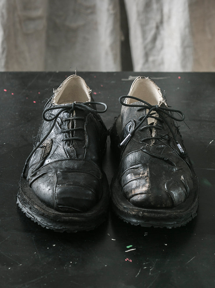 MATTHIAS WINKLER<br> MENS Antique Leather Shoes / GLOVES BLACK