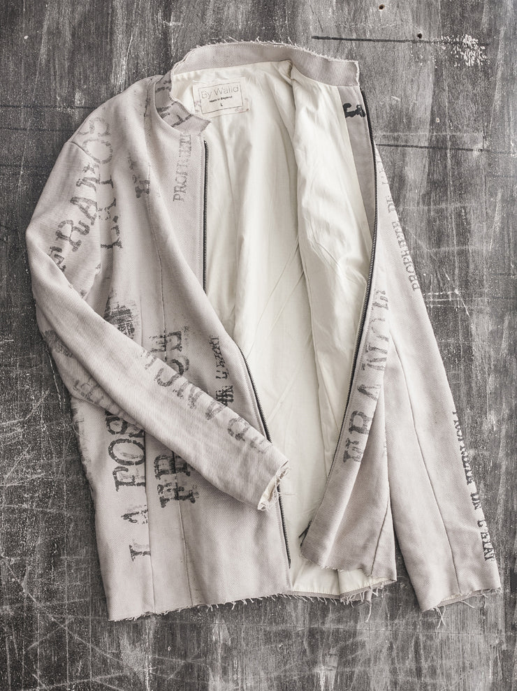By Walid <br>Men's Albert jacket PRINT / military canvas cotton / SIZE L