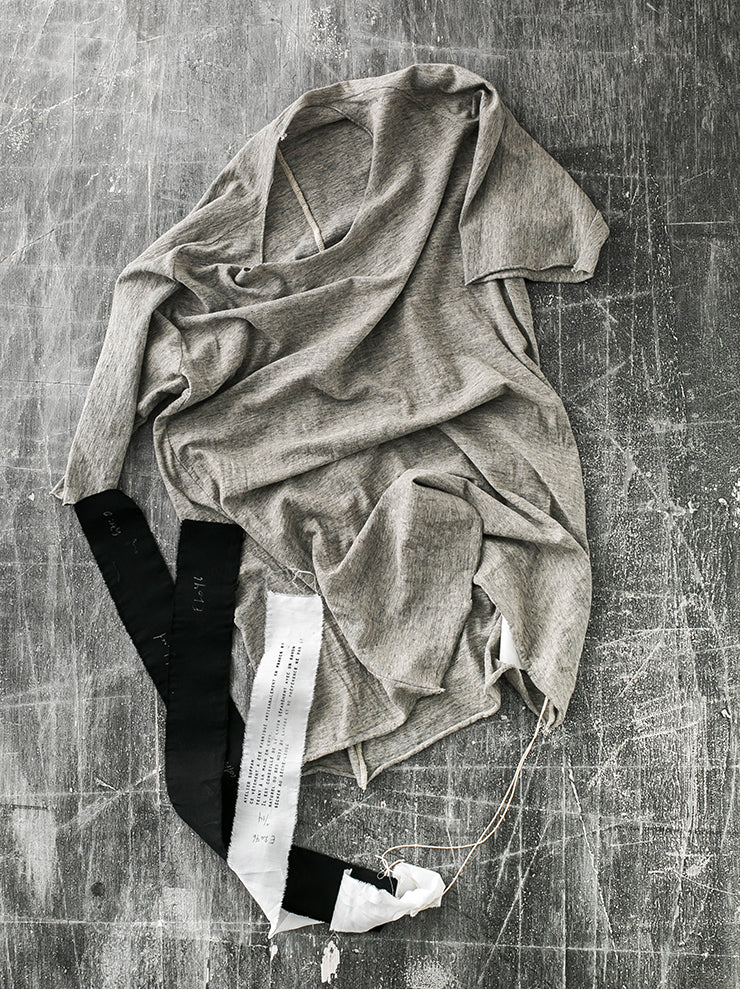 ATELIER SUPPAN<br> WOMENS Structure cut T-shirt TEA DYE