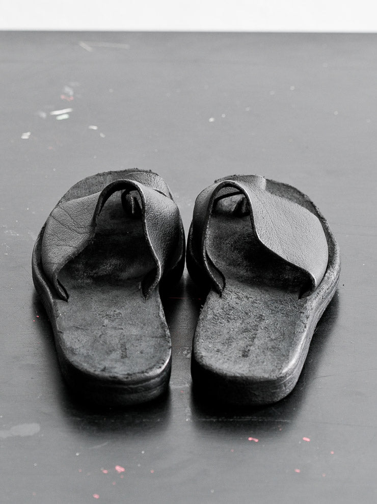 DIMISSIANOS&MILLER<br> Women's wedge sole thong sandals BUFFALO / BLACK