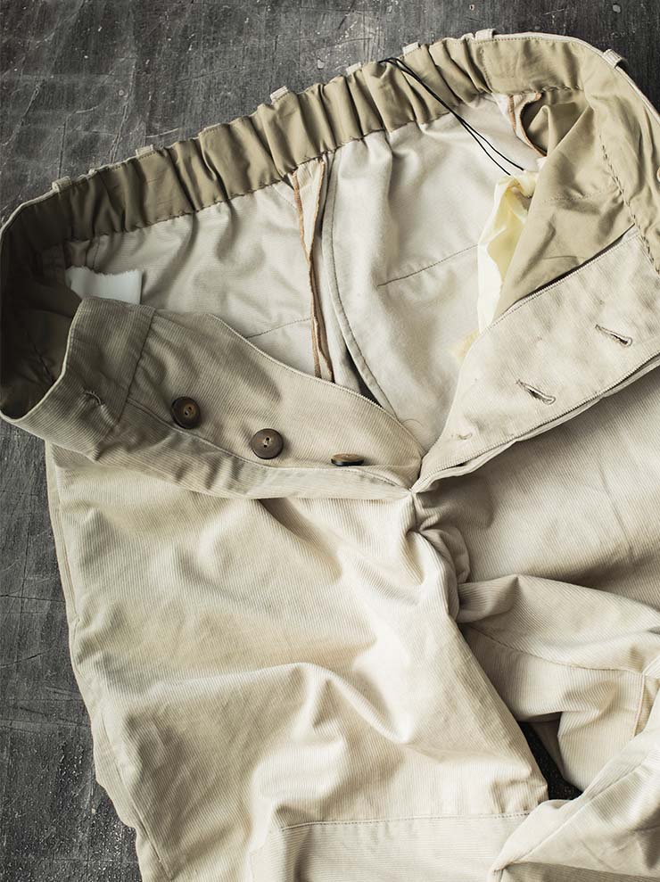 ATELIER SUPPAN<br> MENS beige corduroy large trousers