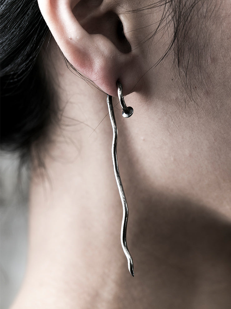 GUIDI<br> Silver nail earrings G-OR16 NTR
