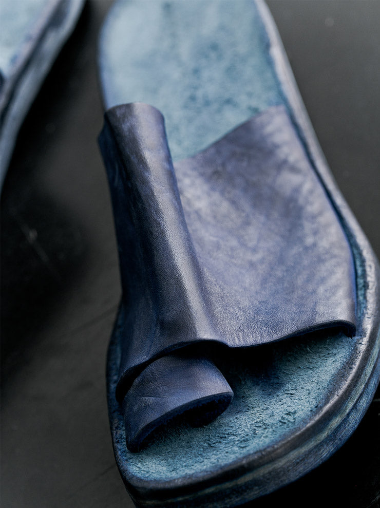 DIMISSIANOS&MILLER<br> Women's wedge sole thong sandals DYED HORSE / BLUE