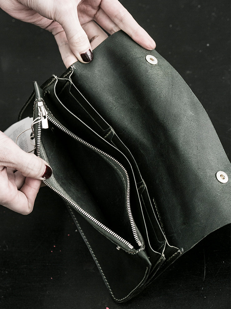 GUIDI<br> Large wallet MILITARY GREEN CV31T / PRESSED KANGAROO