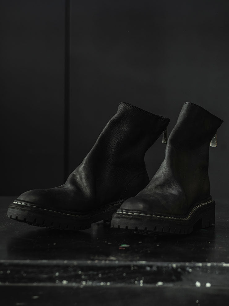 GUIDI<br>WOMENS バックジップブーツ 796V_N BLKT / BABY CALF FULL GRAIN