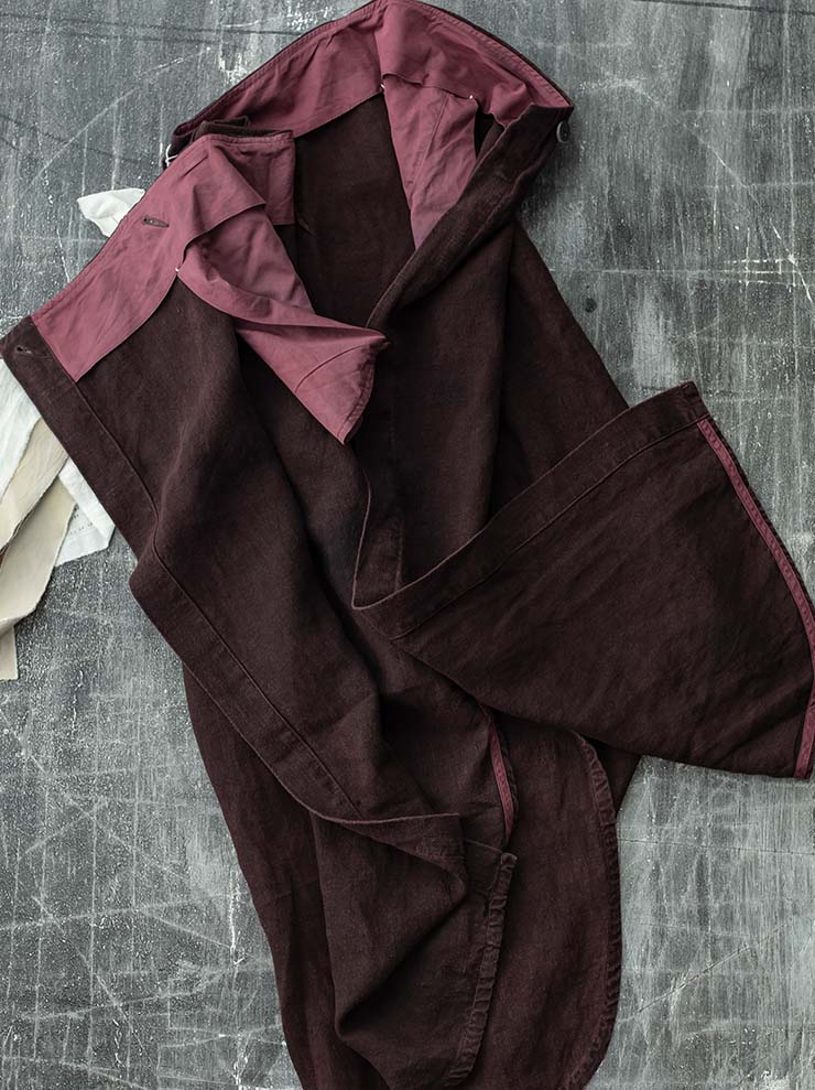 ATELIER SUPPAN<br>WOMENS リネンスカート / DARK BURGUNDY RED