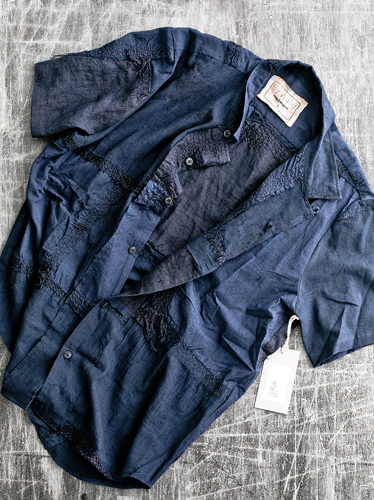 By Walid<br />メンズセンスシャツ INDIGO / light mahama / size L