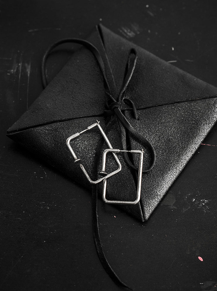 GUIDI<br> Silver square nail earrings G-OR12 NTR