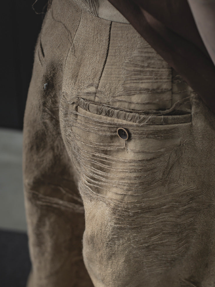 UMA WANG<br> WOMENS jacquard wide pants / TAN