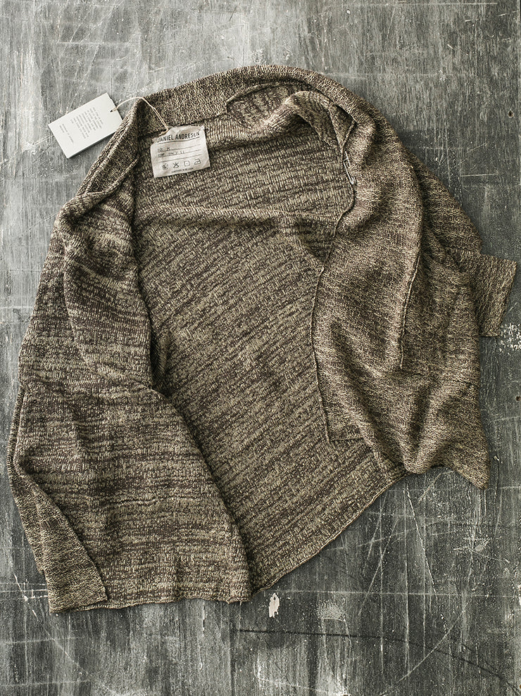DANIEL ANDRESEN<br> APPLE linen knit cardigan NOUGAT×CORN