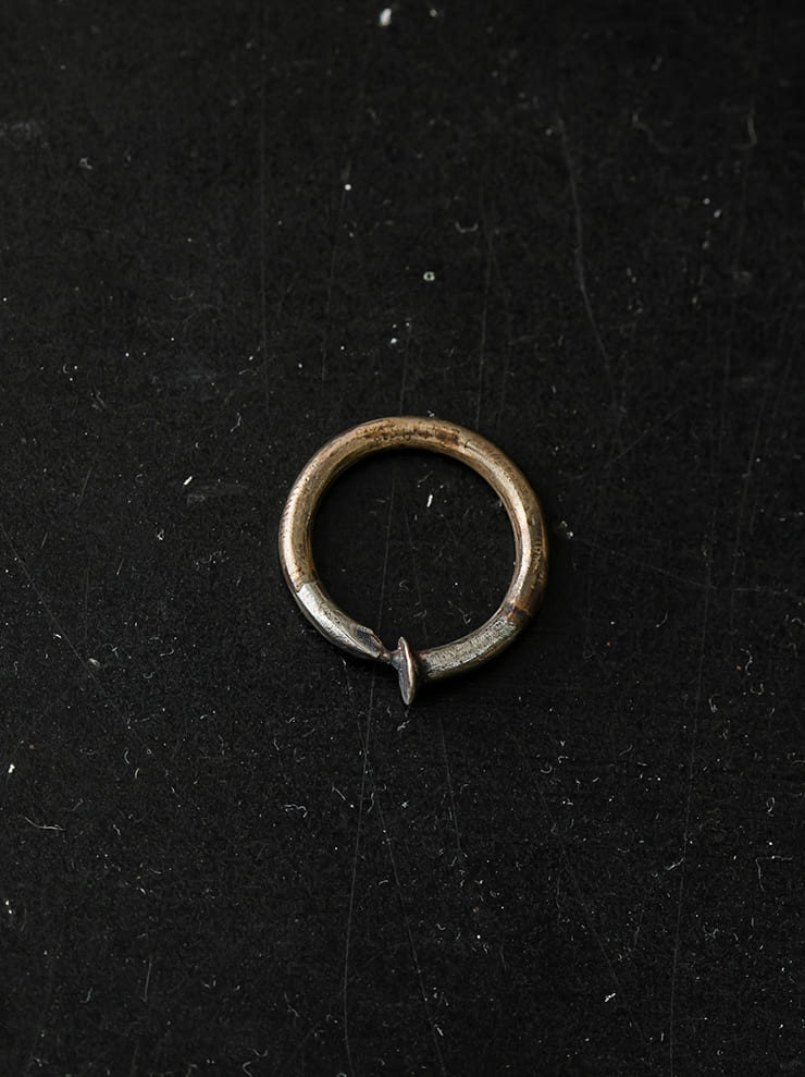 GUIDI <br>Silver bronze spiral ring G-SPR1BR