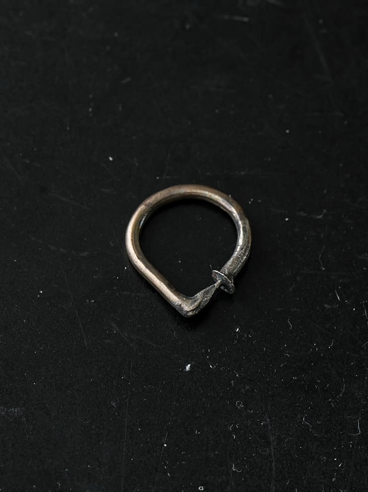 GUIDI<br> Silver bronze spiral ring G-SPR2BR