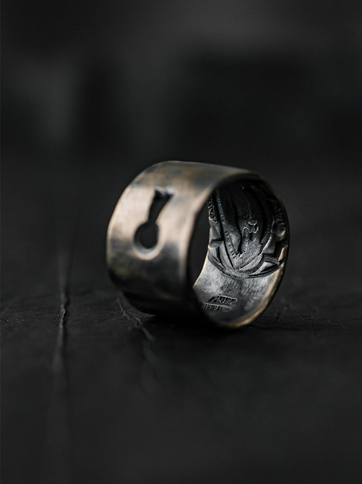 UMA WANG × DETAJ<br>KEYHOLE PINK SILVER RING / OXY-DYE PINK SILVER