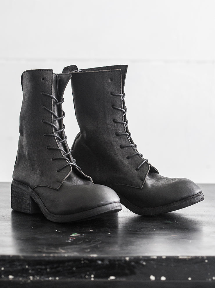 NUTSA MODEBADZE<br> Women's lace-up boots BLACK