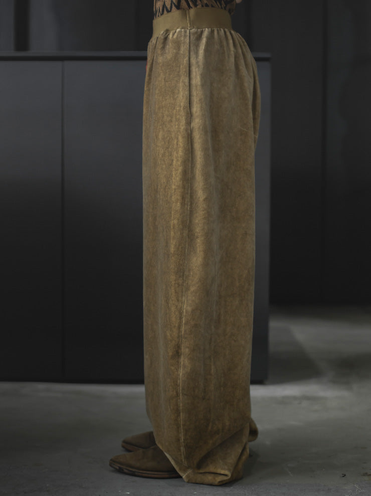 UMA WANG<br> WOMENS Pollock pants / TAN & RED