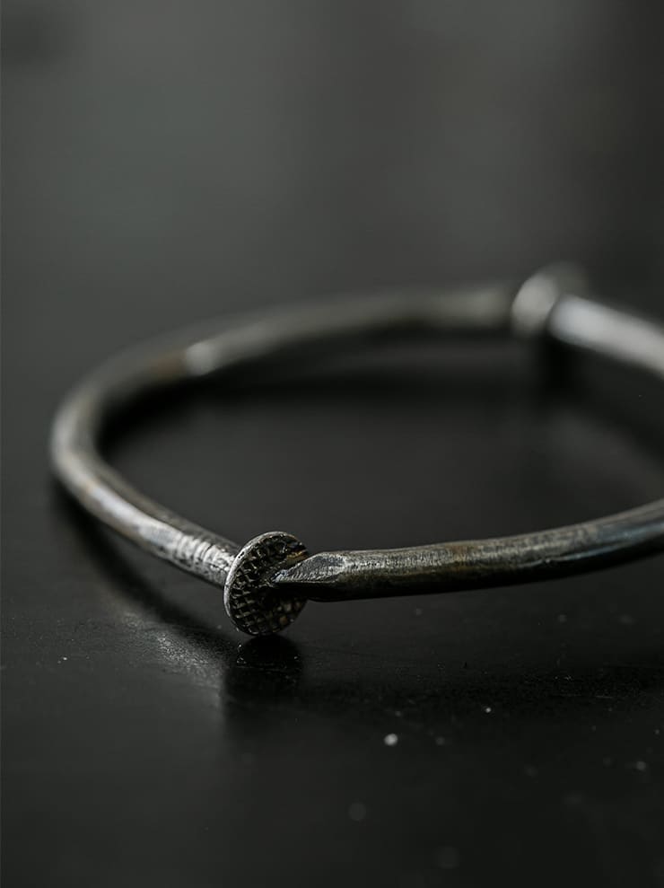 GUIDI<br> Silver spiral bracelet G-SPB2