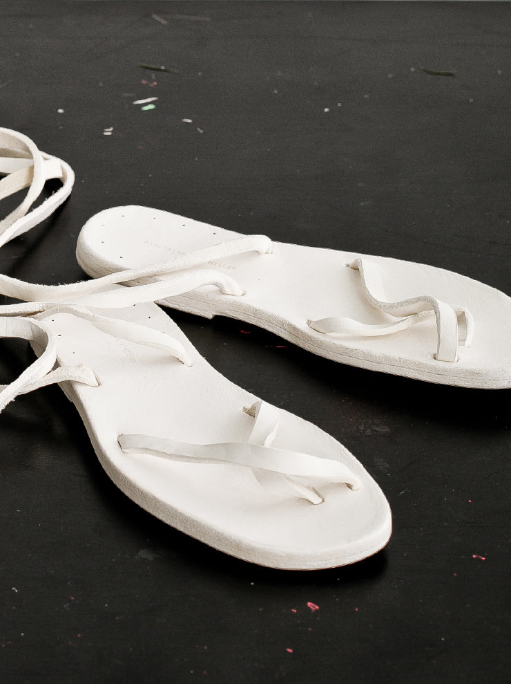 DIMISSIANOS&MILLER<br> Women's Clutter Lace Sandals WHITE