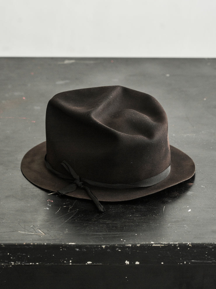 HORISAKI<br> BHDS004 Beaver Fur Felt Easy Barn Hat BLACK